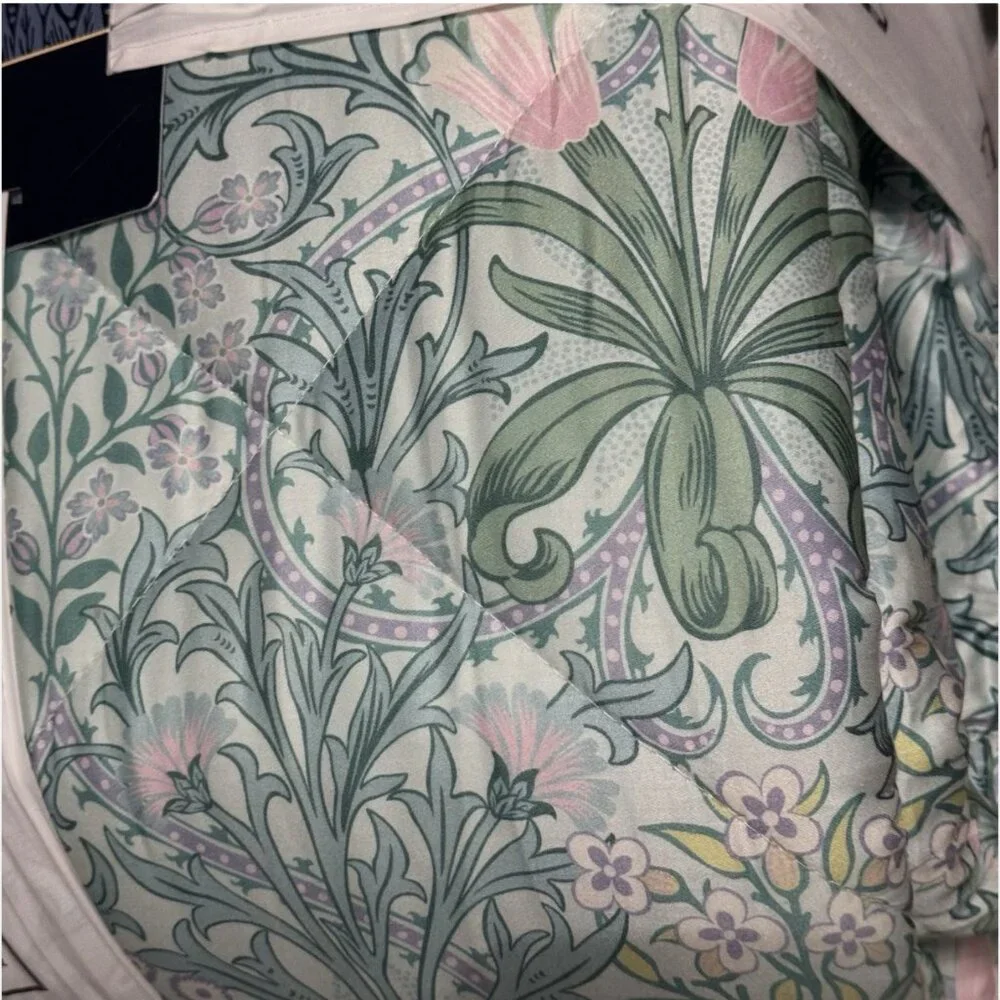3 Pc William Morris Woodland Weeds Summer QUEEN Comforter Shams Set Floral NEW